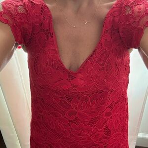 BB Dakota Vibrant Red Lace Dress